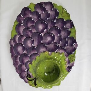 Celebrating Home Stoneware Collection Chip & Dip‎ Grape Platter